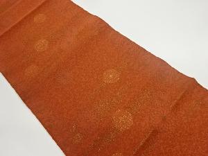 菊散らしに霞・草花模様織出し袋帯